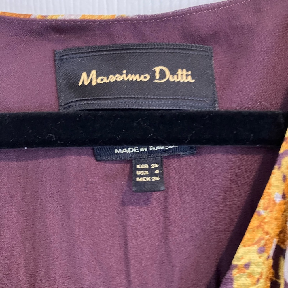 Massimo Dutti Midi Floral Dress With Sheer Sleeves Button Detail Size US4 - Picture 3 of 9